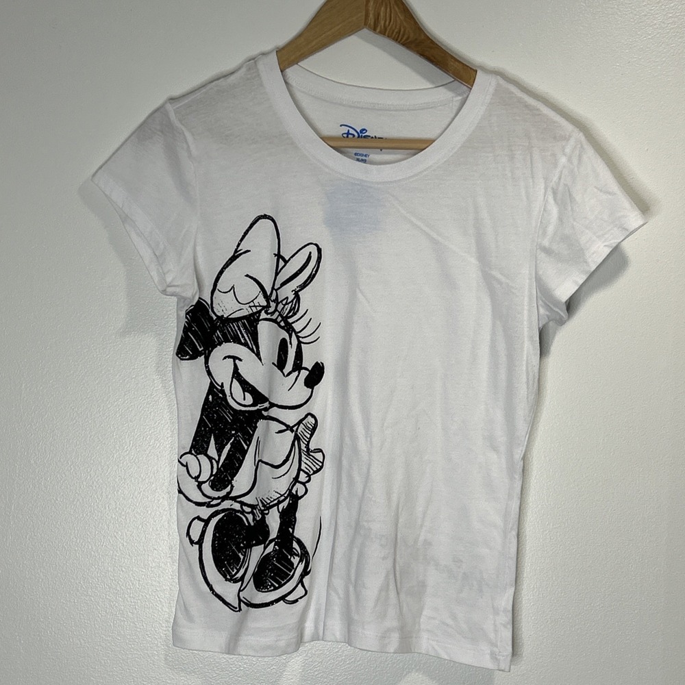 Disney Minnie Mouse Juniors' Sketch Fitted Graphic Tee Size XL - 15/17